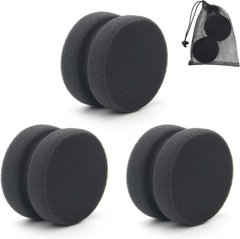 Boyistar Paint Sponge Applicator 3Pcs, Black Detail Painting Sponge for Car Waxing, Wall Repairing Kitchen Cleaning with Storage Mesh Bag (Black) - Image 1